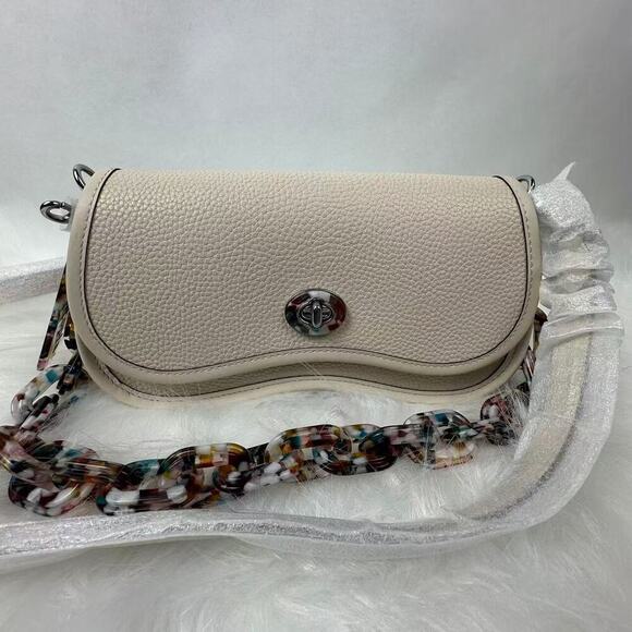 Coach Wavy Dinky Bag Shoulder Crossbody Coachtopia Leather CK113 Cloud Chalk NWT - Picture 7 of 10